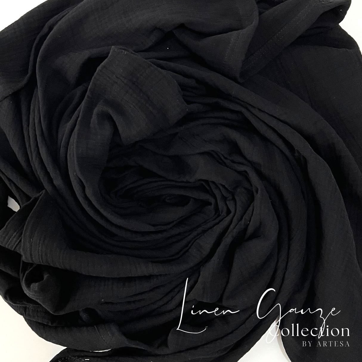 Artesa Cloud (Linen Gauze) Throw Blanket in Black