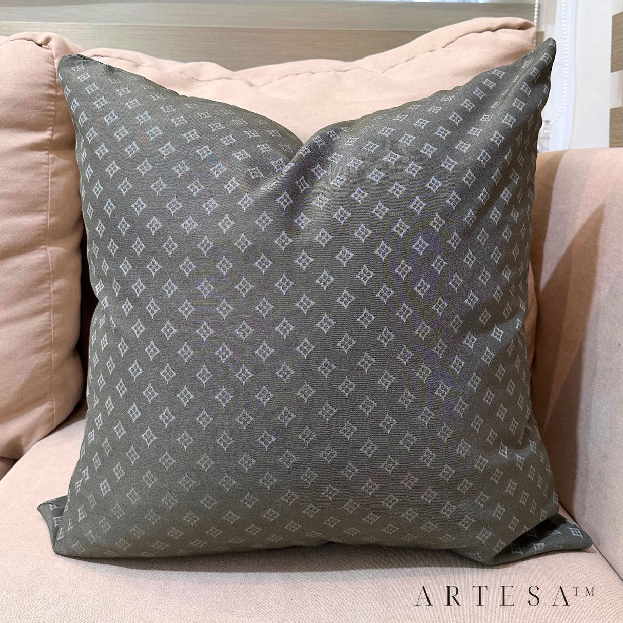 Artesa Carmen Premium Cotton Brocade Throw Pillow Cover with hidden zipper closure - Elegant Home Decor Accent