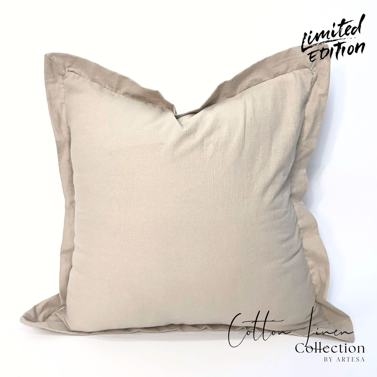 Artesa Cotton Linen in Plain Natural Throw Pillow Cover