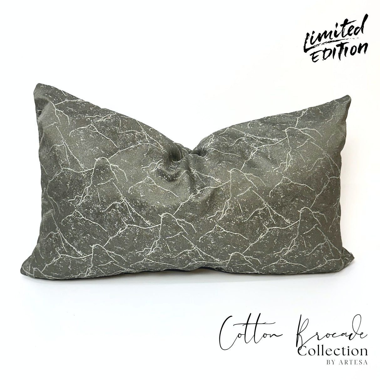 Artesa Pepper Luxurious Cotton Brocade Lumbar Pillow - Elegant Decorative Cushion for Comfort