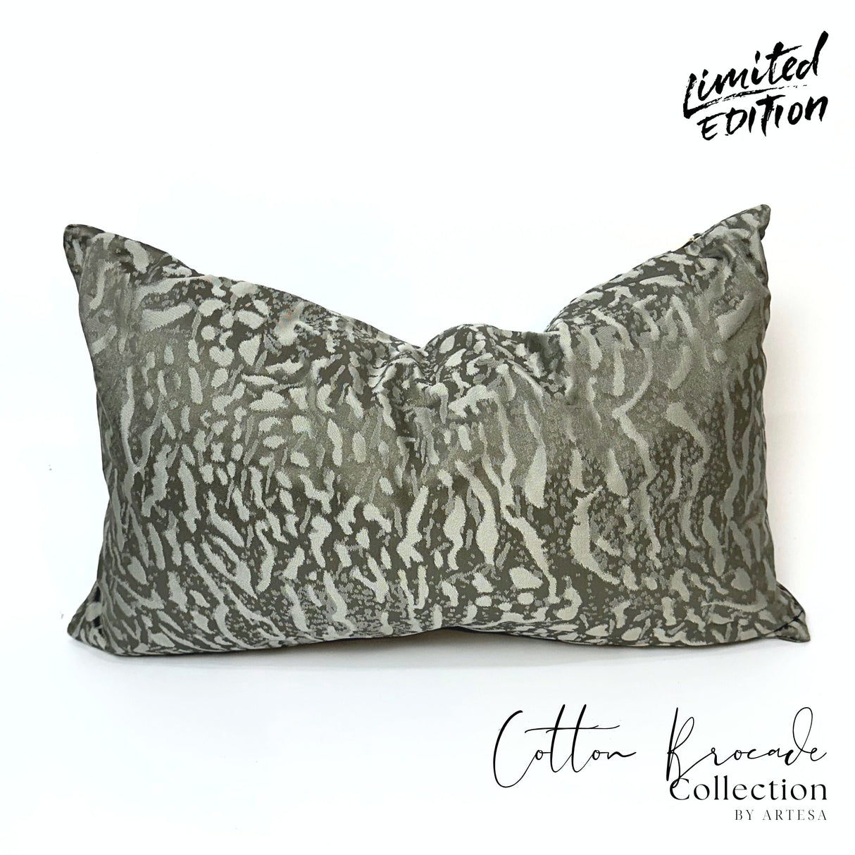 Artesa Prancer Luxurious Cotton Brocade Lumbar Pillow - Elegant Decorative Cushion for Comfort