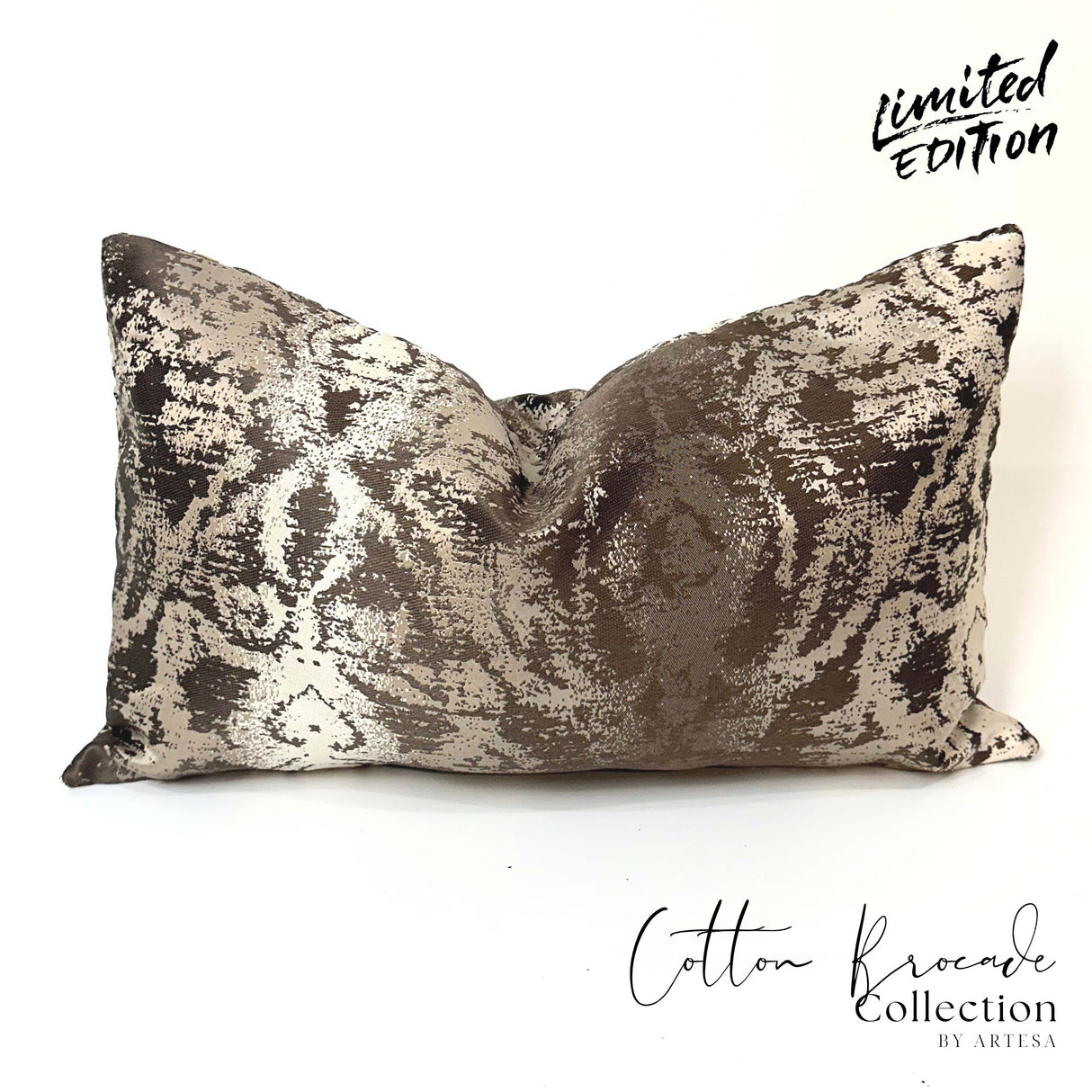 Artesa Wunrose Luxurious Cotton Brocade Lumbar Pillow - Elegant Decorative Cushion for Comfort