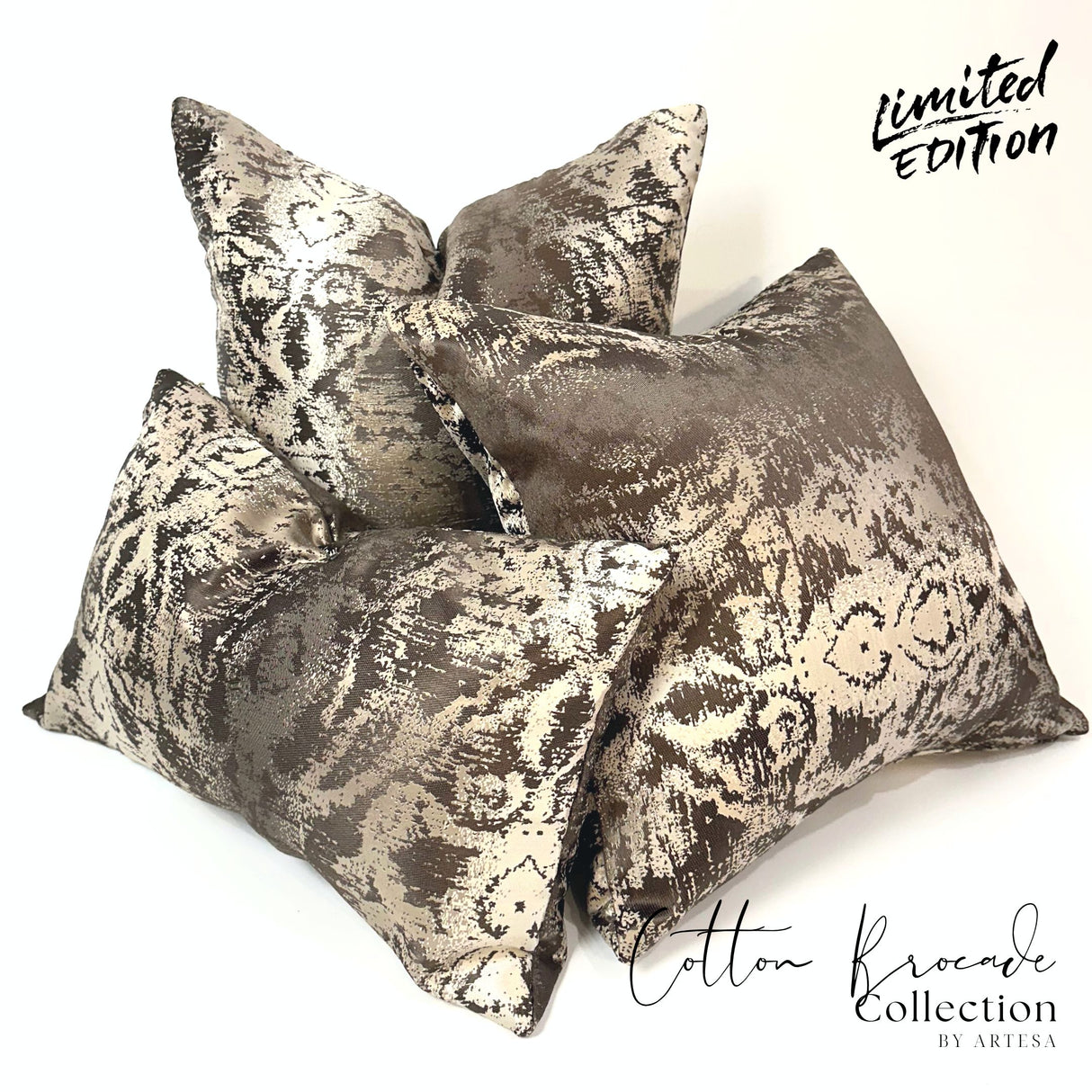 Artesa Wunrose Cotton Brocade Throw Pillow - Set of 3